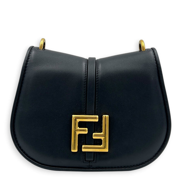 C’mon Crossbody Bag Black in Calfskin, Gold hardware