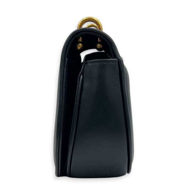 C’mon Crossbody Bag Black in Calfskin, Gold hardware
