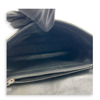 College Shoulder Bag Black in Calfskin, Silver hardware