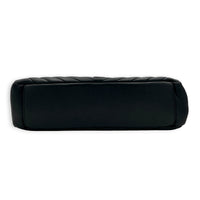 College Shoulder Bag Black in Calfskin, Silver hardware