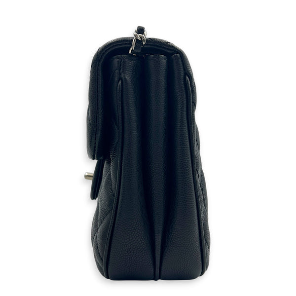 Urban Companion Shoulder Bag Black in Caviar Leather, Silver hardware