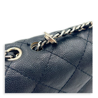 Urban Companion Shoulder Bag Black in Caviar Leather, Silver hardware