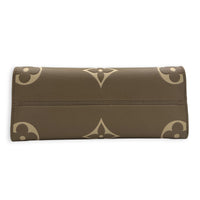 OnTheGo PM Beige Tote Bag in Monogram Empreinte Leather, Gold hardware