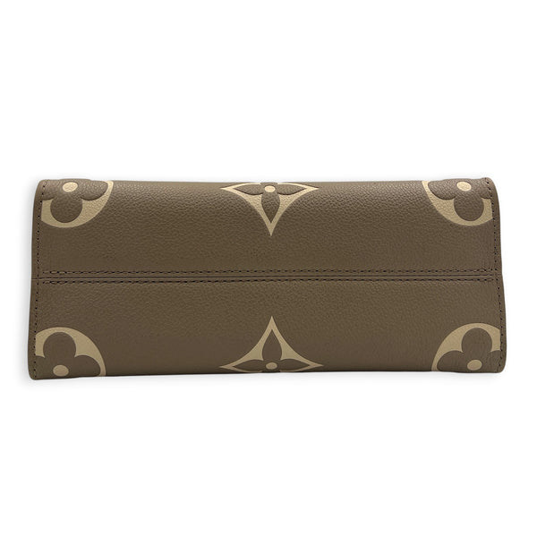 OnTheGo PM Beige Tote Bag in Monogram Empreinte Leather, Gold hardware