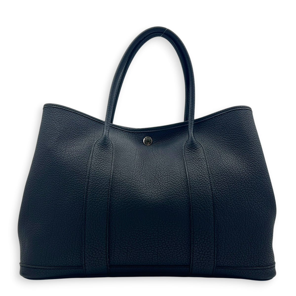 Garden Party 36 Bleu Nuit Top Handle Bag in Negoda, Palladium hardware