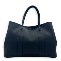 Garden Party 36 Bleu Nuit Top Handle Bag in Negoda, Palladium hardware