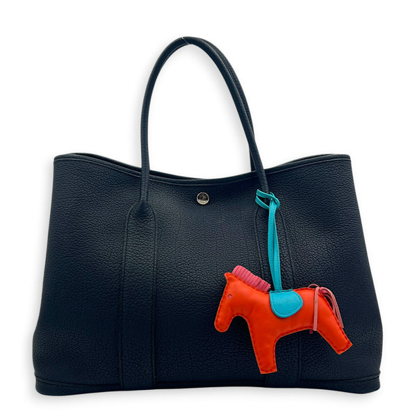Garden Party 36 Bleu Nuit Top Handle Bag in Negoda, Palladium hardware
