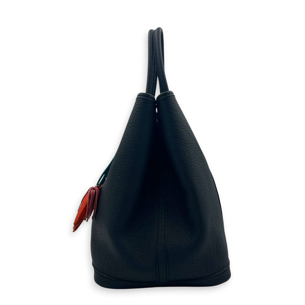Garden Party 36 Bleu Nuit Top Handle Bag in Negoda, Palladium hardware