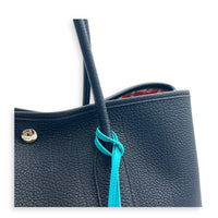 Garden Party 36 Bleu Nuit Top Handle Bag in Negoda, Palladium hardware