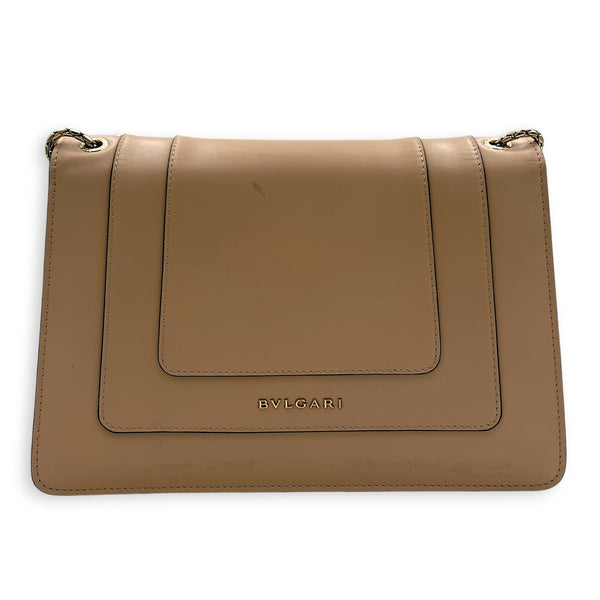 Serpenti Forever Shoulder Bag Beige in Calfskin, Light Gold hardware