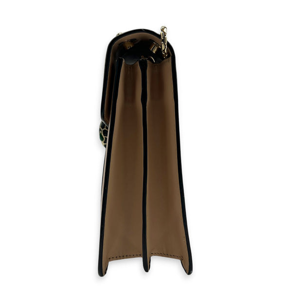 Serpenti Forever Shoulder Bag Beige in Calfskin, Light Gold hardware