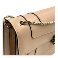 Serpenti Forever Shoulder Bag Beige in Calfskin, Light Gold hardware