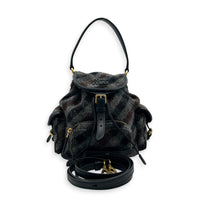 Wool Backpack Grey in Wool, Gold hardware