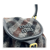Wool Backpack Grey in Wool, Gold hardware