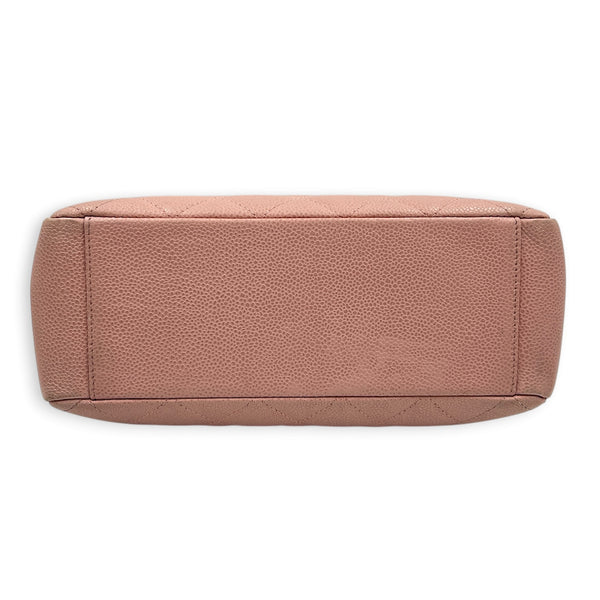 PST Tote Bag Pink in Caviar Leather, Gold hardware