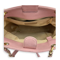 PST Tote Bag Pink in Caviar Leather, Gold hardware