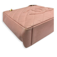 PST Tote Bag Pink in Caviar Leather, Gold hardware