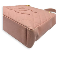 PST Tote Bag Pink in Caviar Leather, Gold hardware