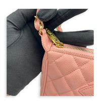 Timeless CC Pochette  Shoulder Bag Pink in Caviar Leather, Gold hardware