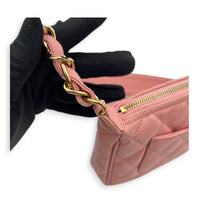 Timeless CC Pochette  Shoulder Bag Pink in Caviar Leather, Gold hardware