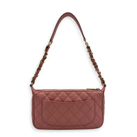 Timeless CC Pochette  Shoulder Bag Pink in Caviar Leather, Gold hardware
