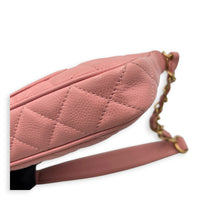 Timeless CC Pochette  Shoulder Bag Pink in Caviar Leather, Gold hardware