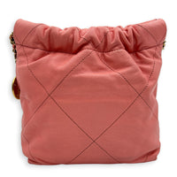 22 Tote Top Handle Bag Mini Pink in Caviar Leather, Gold hardware