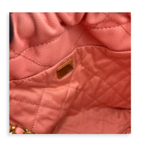 22 Tote Top Handle Bag Mini Pink in Caviar Leather, Gold hardware
