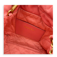 22 Tote Top Handle Bag Mini Pink in Caviar Leather, Gold hardware