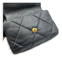 Flap Shoulder Bag Small Black in Lambskin, Mixed hardware