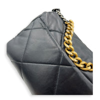 Flap Shoulder Bag Small Black in Lambskin, Mixed hardware