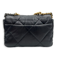 Flap Shoulder Bag Small Black in Lambskin, Mixed hardware