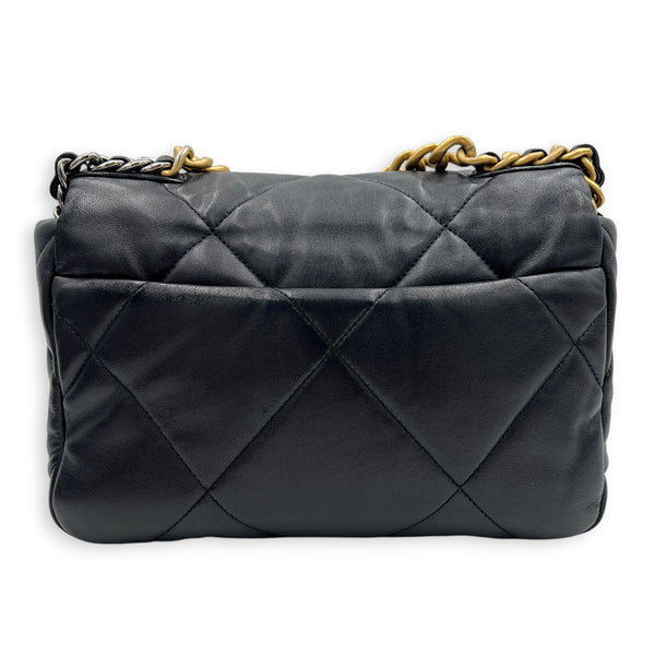 Flap Shoulder Bag Small Black in Lambskin, Mixed hardware