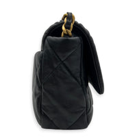 Flap Shoulder Bag Small Black in Lambskin, Mixed hardware