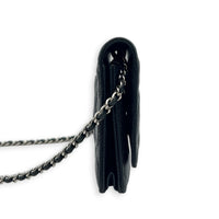 Classic Wallet On Chain Black in Caviar Leather, Silver hardware