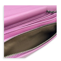 Intrecciato Wallet On Chain Purple in Intrecciato Leather, Ruthenium hardware