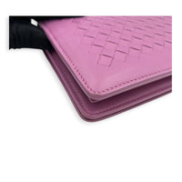 Intrecciato Wallet On Chain Purple in Intrecciato Leather, Ruthenium hardware