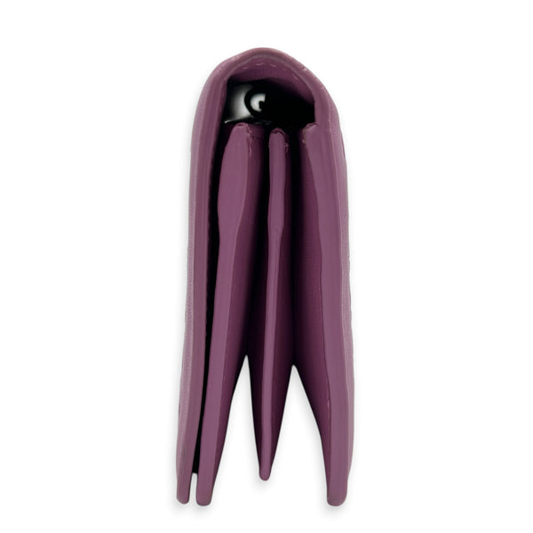 Intrecciato Wallet On Chain Purple in Intrecciato Leather, Ruthenium hardware