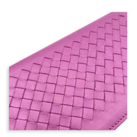 Intrecciato Wallet On Chain Purple in Intrecciato Leather, Ruthenium hardware