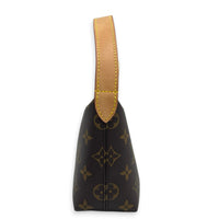 Pochette Hills Shoulder Bag Brown in Monogram Coated Canvas, Gold hardware