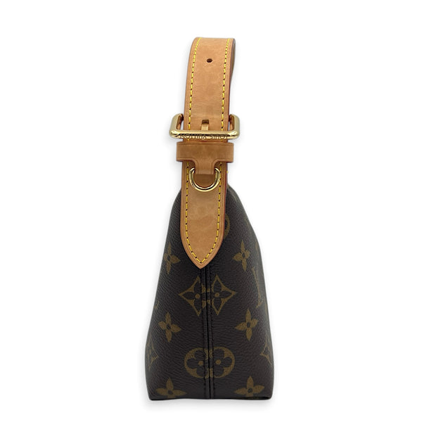 Pochette Hills Shoulder Bag Brown in Monogram Coated Canvas, Gold hardware