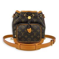 Noe Cargo Bucket Bag Brown in Monogram Coated Canvas, Gold hardware