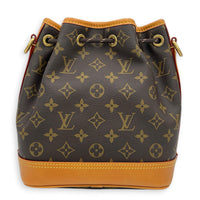 Noe Cargo Bucket Bag Brown in Monogram Coated Canvas, Gold hardware