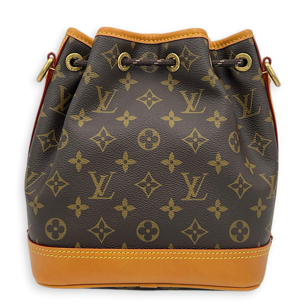 Noe Cargo Bucket Bag Brown in Monogram Coated Canvas, Gold hardware