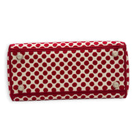 Lady D-Lite Top Handle Bag Red in Fabric, Light Gold hardware