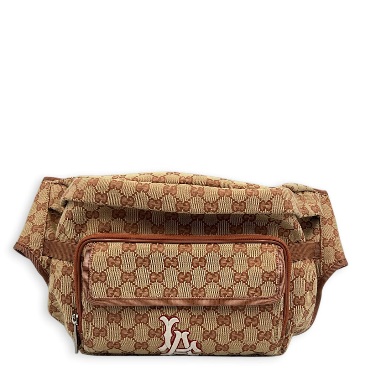 2 Way Backpack Belt Bag Beige in Canvas, Black hardware