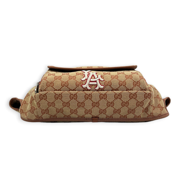 2 Way Backpack Belt Bag Beige in Canvas, Black hardware