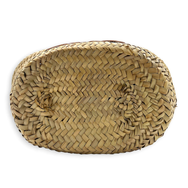 Triomphe Basket Tote Bag Beige in Raffia