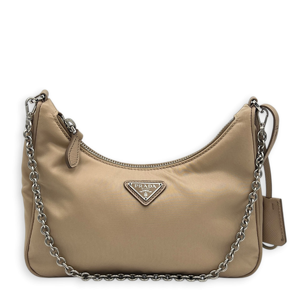 Re-Edition 2005 Shoulder Bag Beige in Re-Nylon, Silver hardware