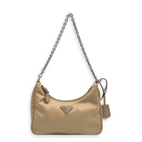 Re-Edition 2005 Shoulder Bag Beige in Re-Nylon, Silver hardware